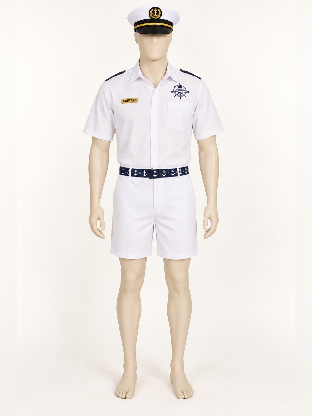 Spirit Halloween Yacht Captain Costume Adult Large Shirt Shorts Hat